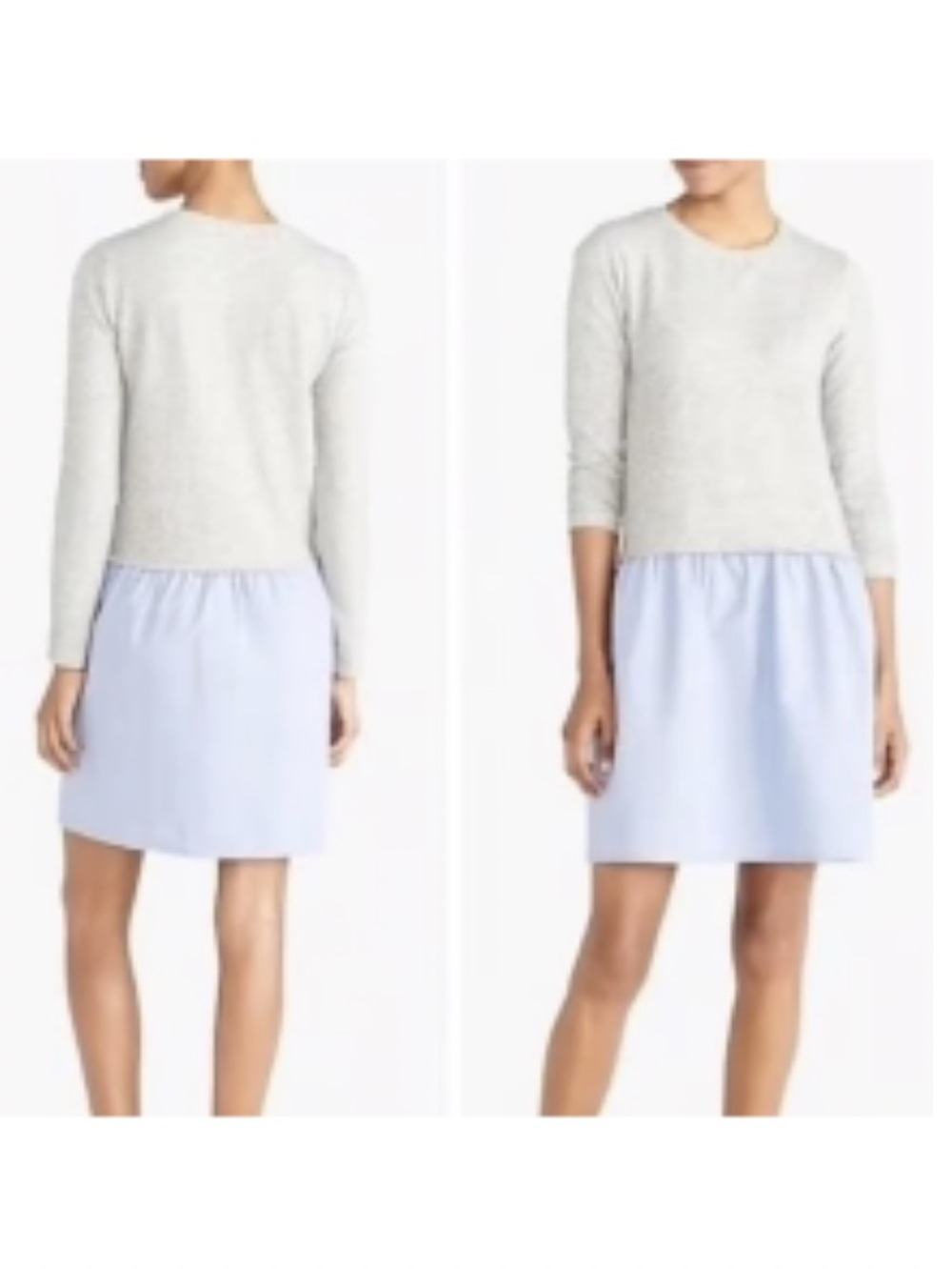 J. Crew Mixed-Media Grey Chambray Combo Dress Sz.S